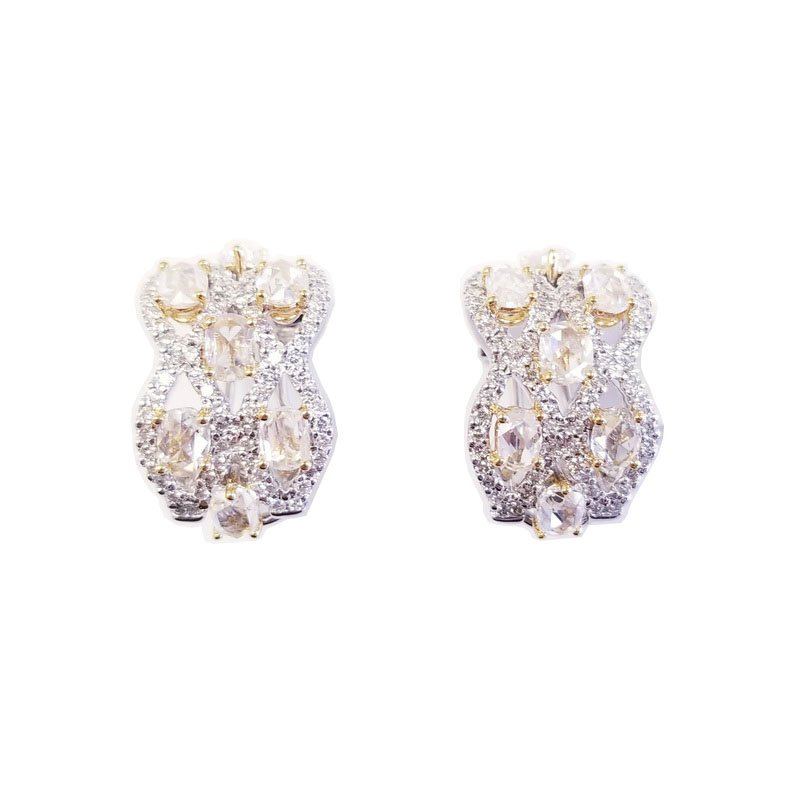 18K White Gold Double Infinity Diamond Earrings