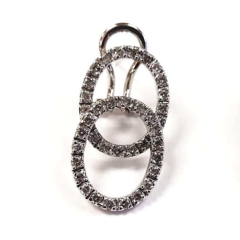 18K White Gold Intertwined Diamond Chain Earrings