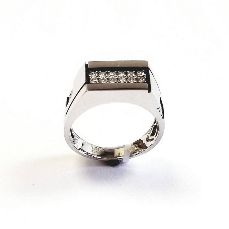 18K White Gold Men’s Paved Diamond Ring