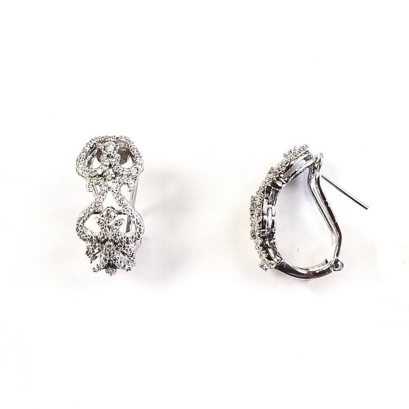 18K White Gold Royal Hearts Diamond Earrings