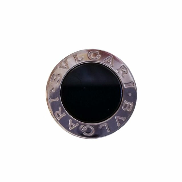 Bulgari Bulgari Collection 18K White Gold Split Shank Ring with Black Onyx