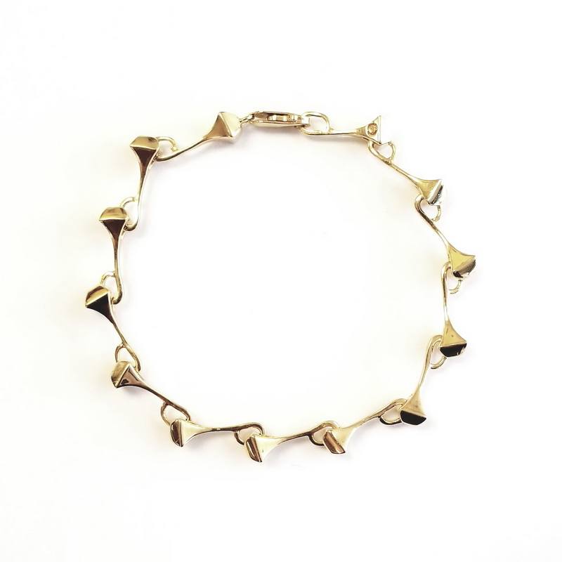 Cristina Cipolli 18K Yellow Gold Vermeil Large Equestrian Nails Bracelet