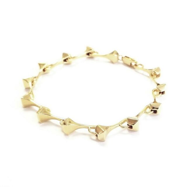 Cristina Cipolli 18K Yellow Gold Vermeil Large Equestrian Nails Bracelet