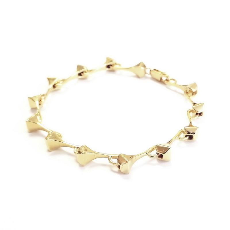 Cristina Cipolli 18K Yellow Gold Vermeil Large Equestrian Nails Bracelet