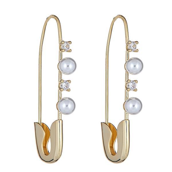 Cristina Sabatini 18K Gold Plated Safety Pin Earrings