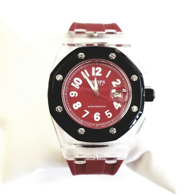 Drops Milano Cherry Red Plastic Quartz Watch with Cherry Red Band