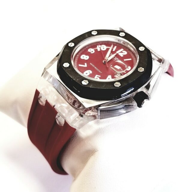 Drops Milano Cherry Red Plastic Quartz Watch with Cherry Red Band