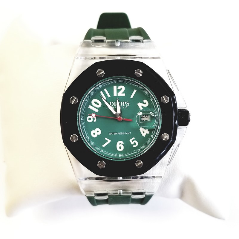 Drops Milano Sea Green Plastic Quartz Watch with Sea Green Band