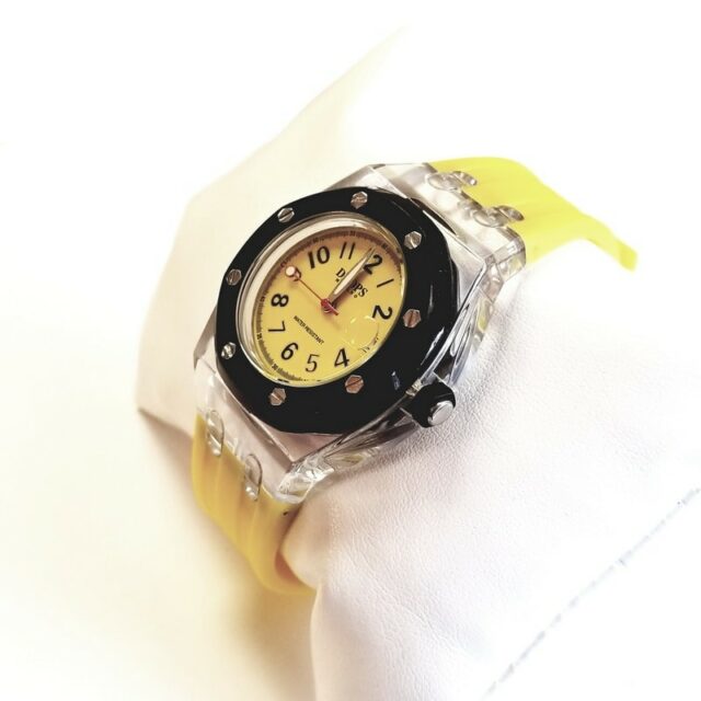 Drops Milano Yellow Plastic Quartz Watch with Yellow Band