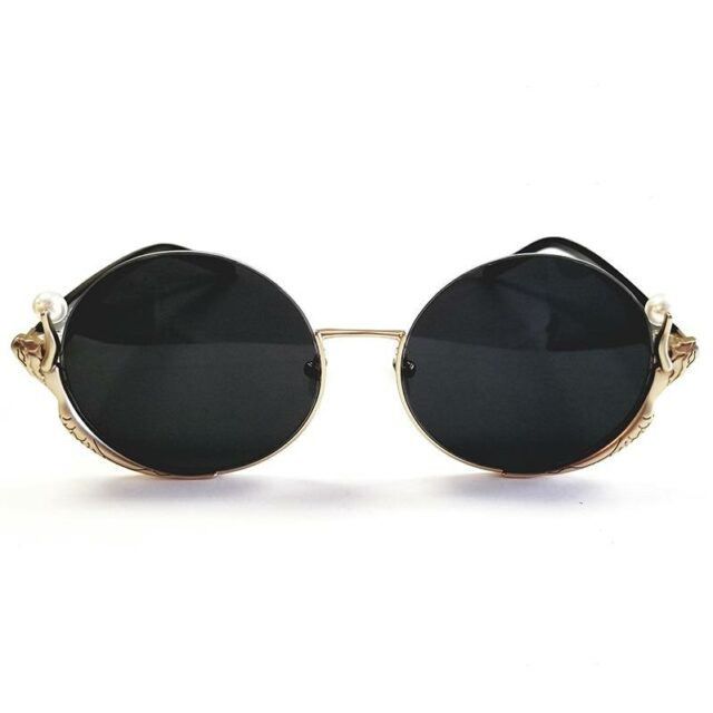 For Art’s Sake Ariel Black Oval Sunglasses