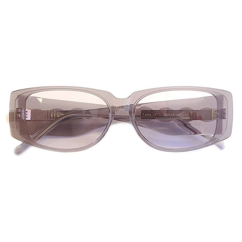 For Art’s Sake Fame Gray Oval Sunglasses with Pearl