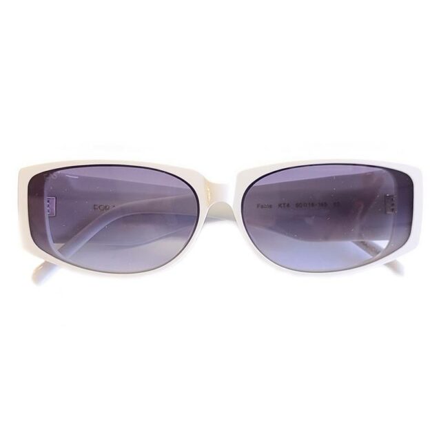 For Art’s Sake Fame White Oval Sunglasses with Pearl