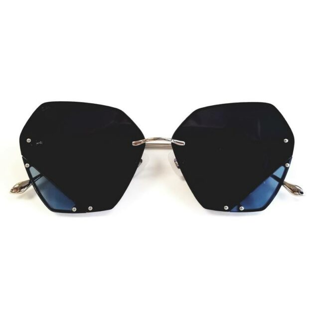 For Art’s Sake Icy Black Geometric Sunglasses