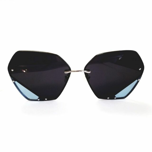 For Art’s Sake Icy Black Geometric Sunglasses