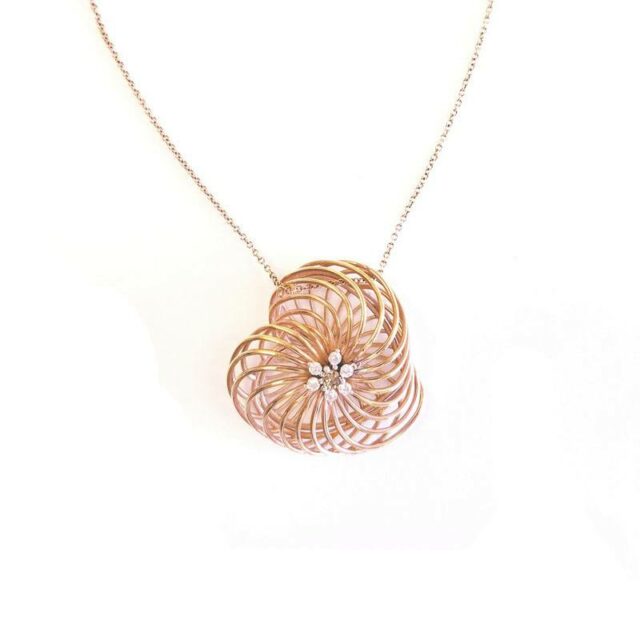 Gioielli D’Amo 18K Rose Gold Diamond Heart Necklace