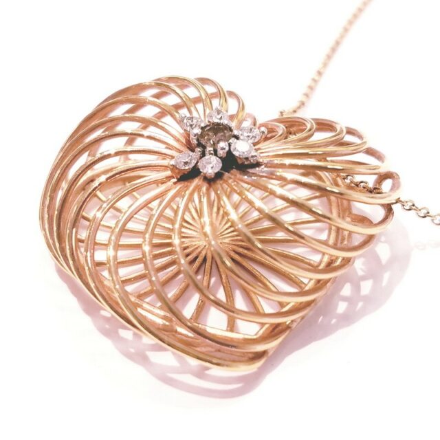 Gioielli D’Amo 18K Rose Gold Diamond Heart Necklace