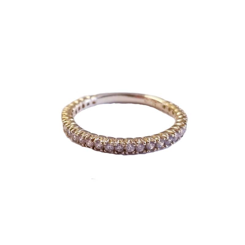 Gold Plated Sterling Silver Eternity Ring with Cubic Zirconia