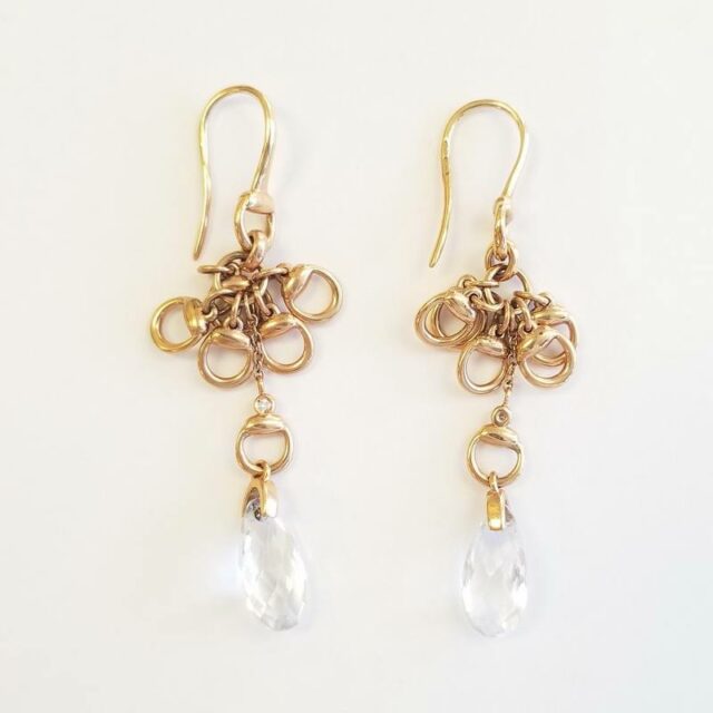 Gucci 18K Rose Gold Diamond And Crystal Chandelier Earrings