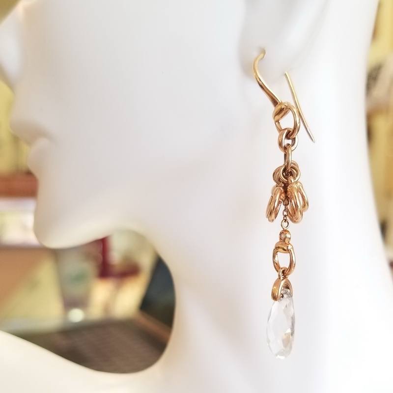 Gucci 18K Rose Gold Diamond And Crystal Chandelier Earrings