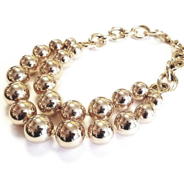Janis Savitt 18K Yellow Gold Plated Brass Multiple Beads Chain Necklace