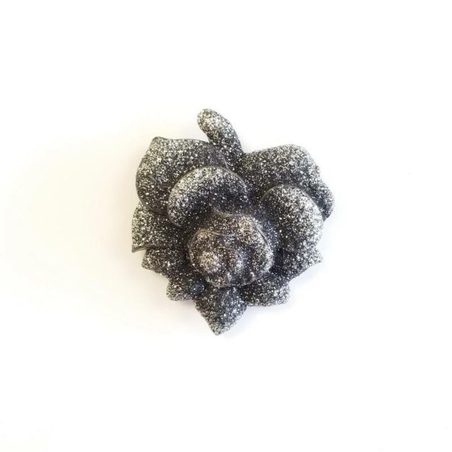 KMO Paris Stainless Steel Crystal-like Flower Brooch