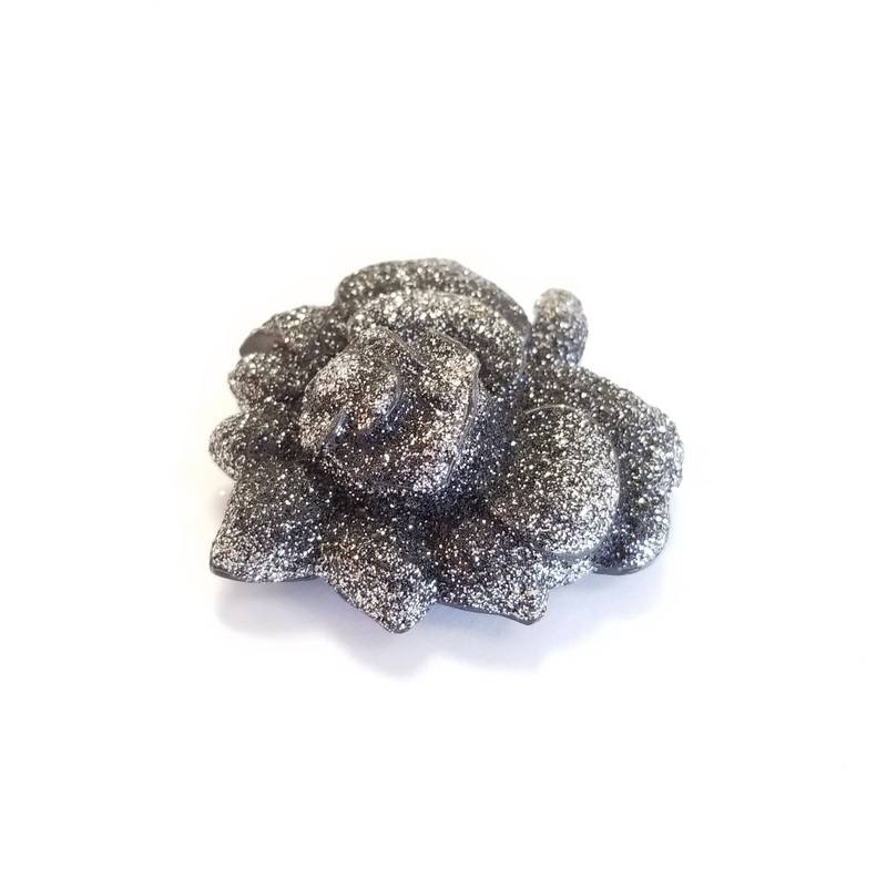 KMO Paris Stainless Steel Crystal-like Flower Brooch