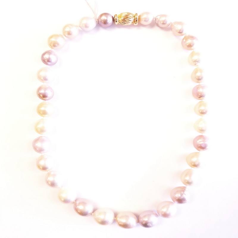 Multi Color Gold Filled Classic Pearl Necklace
