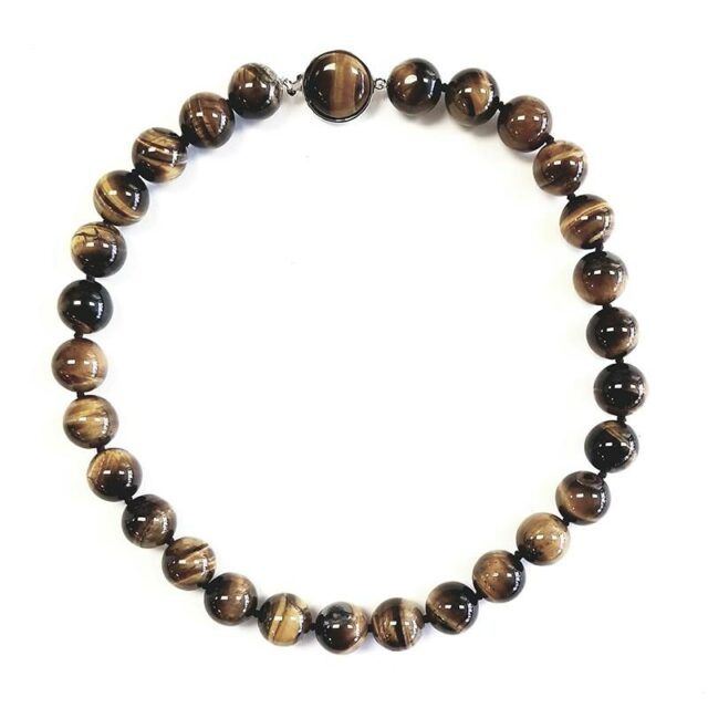 Perlina Jewelers Small Tiger Eye Beaded Necklace