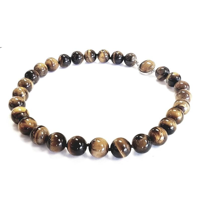 Perlina Jewelers Small Tiger Eye Beaded Necklace