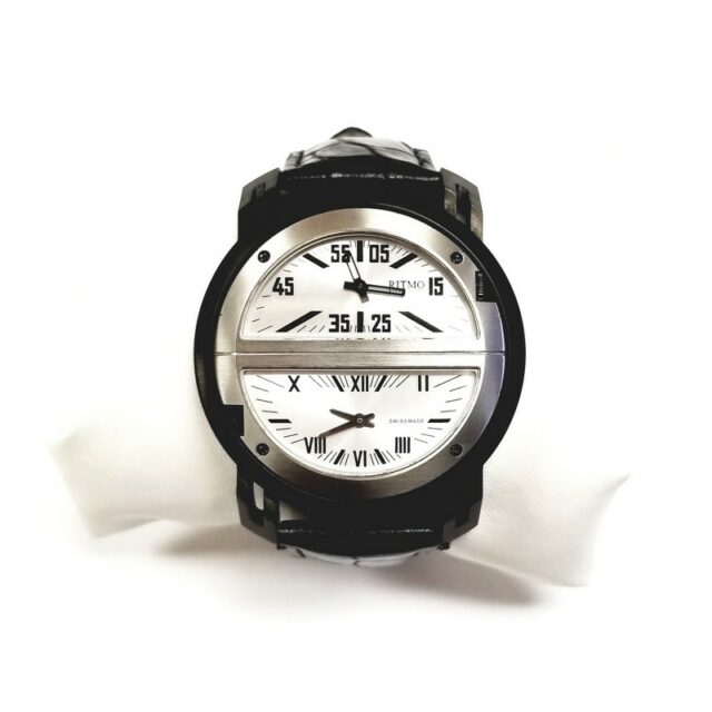 Ritmo Mundo Stainless Steel Crystal Quadruple Time Zones Watch