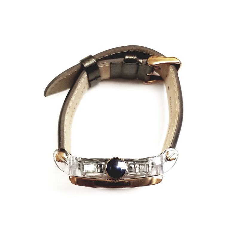 Ritmo Mundo Stainless Steel Crystal Watch with Dark Brown Band