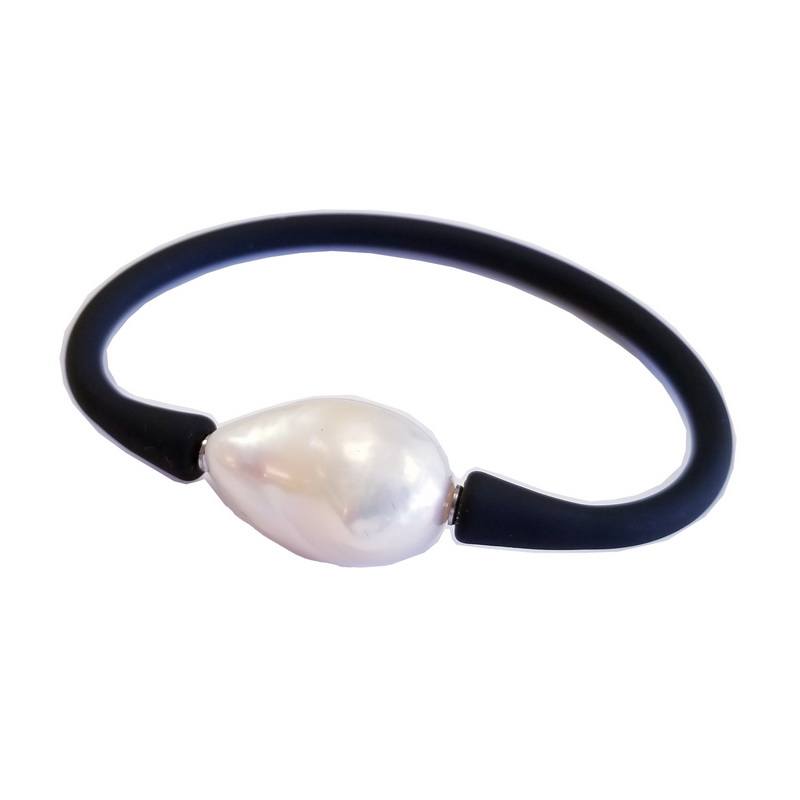 Rubber Band Bracelet with Keshi Pearl