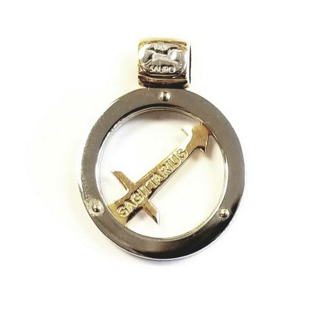 Sauro 18K Yellow Gold and Stainless Steel Sagittarius Pendant