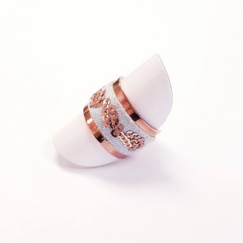 Stroili Denim Collection Rose Gold Plated Brass Wide Band Ring
