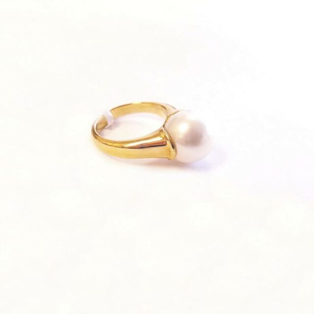 Tara Pearls 18K Yellow Gold Cocktail Ring with White South Sea Pearl