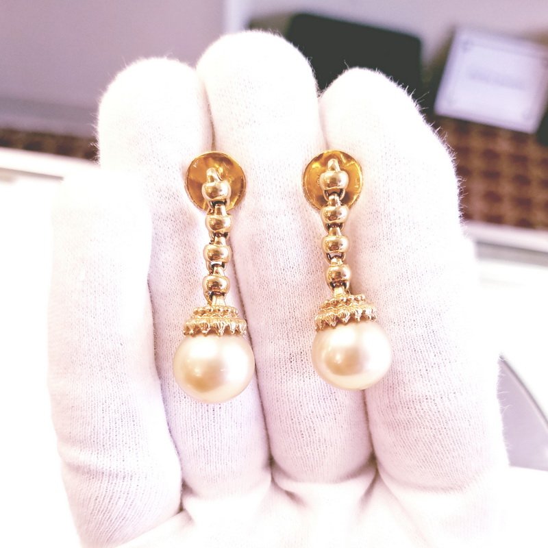 Tara Pearls 18K Yellow Gold Hanging Pearl Earrings