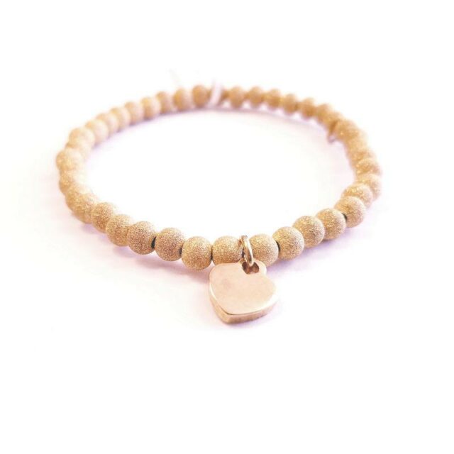 Yellow Gold Plated Silver Bracelet with Heart Charm