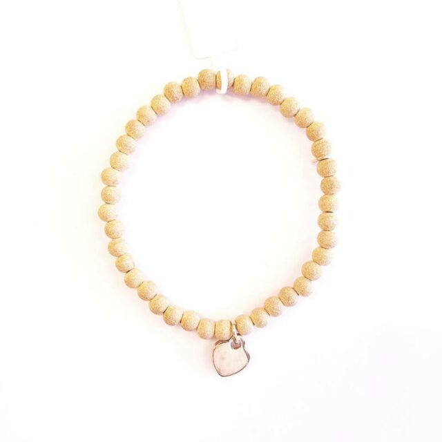 Yellow Gold Plated Silver Bracelet with Heart Charm