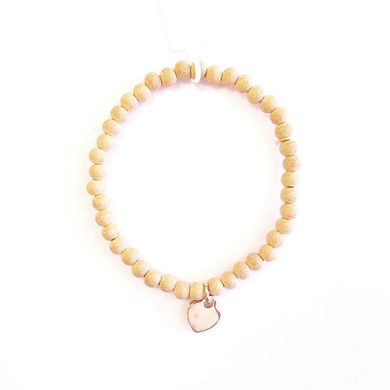 Yellow Gold Plated Silver Bracelet with Heart Charm