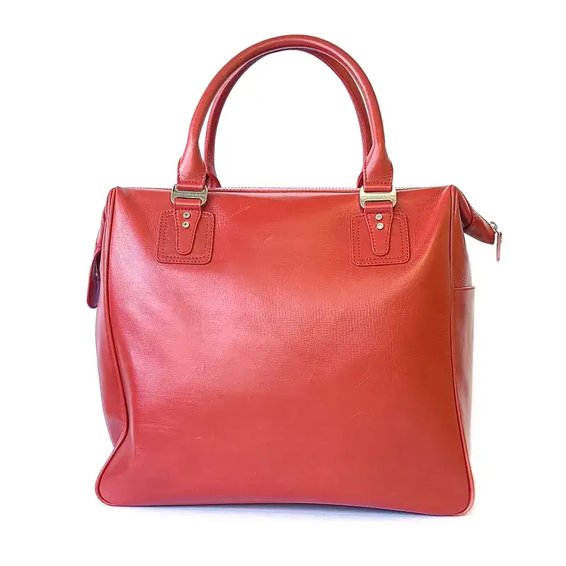 Bulgari Red-Grained Lambskin Shoulder Bag