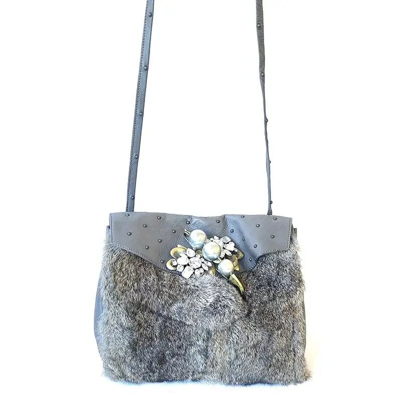 Sonia Rykiel Fur and Leather Crossbody Bag