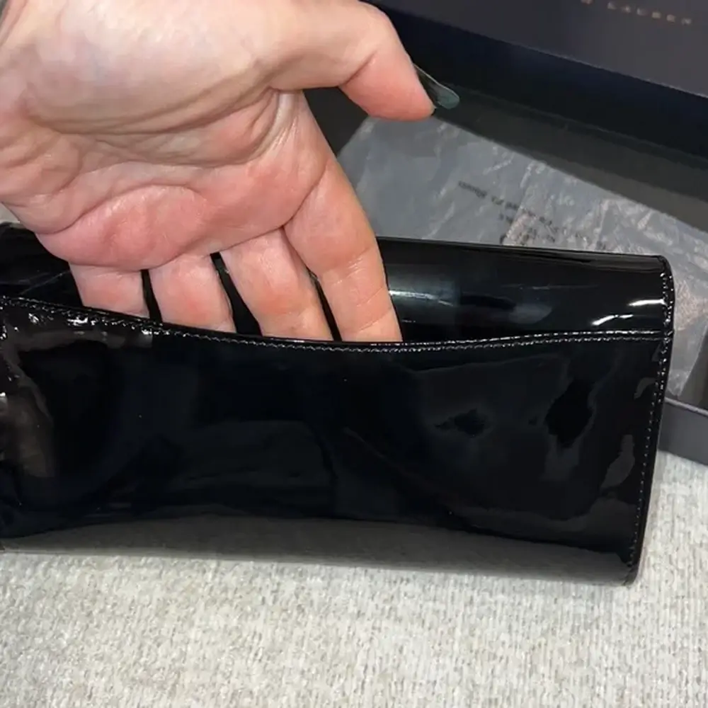Ralph Lauren Ricky Black Patent Leather Wallet