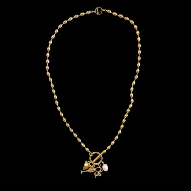 For Art's Sake 18K Gold Plated Charms Necklace with Pearl