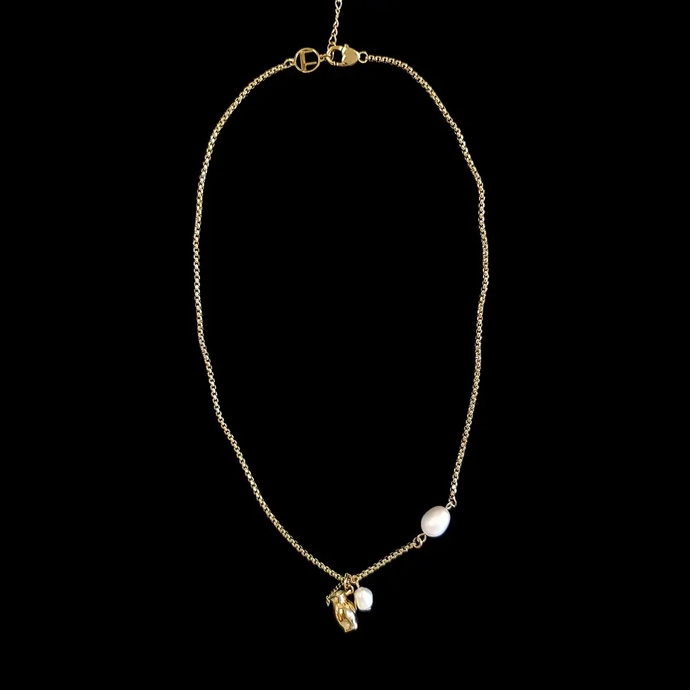 For Art's Sake 18K Gold Plated Vase Necklace with Pearls