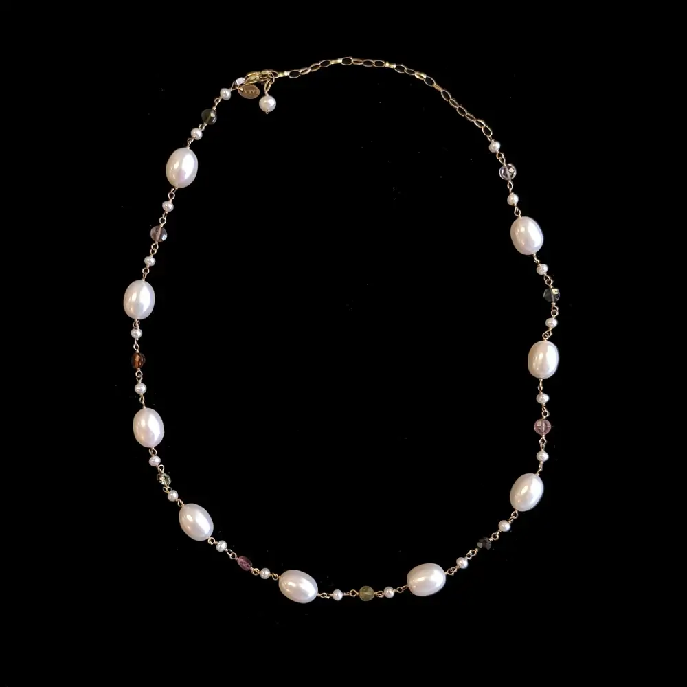 Tara Pearls 14K Yellow Gold South Sea Pearl Necklace with Gemstones