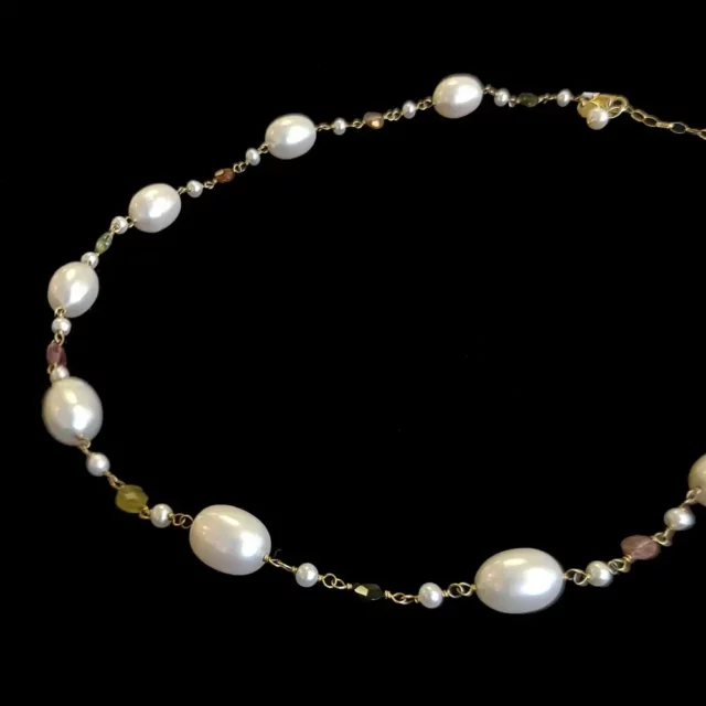 Tara Pearls 14K Yellow Gold South Sea Pearl Necklace with Gemstones
