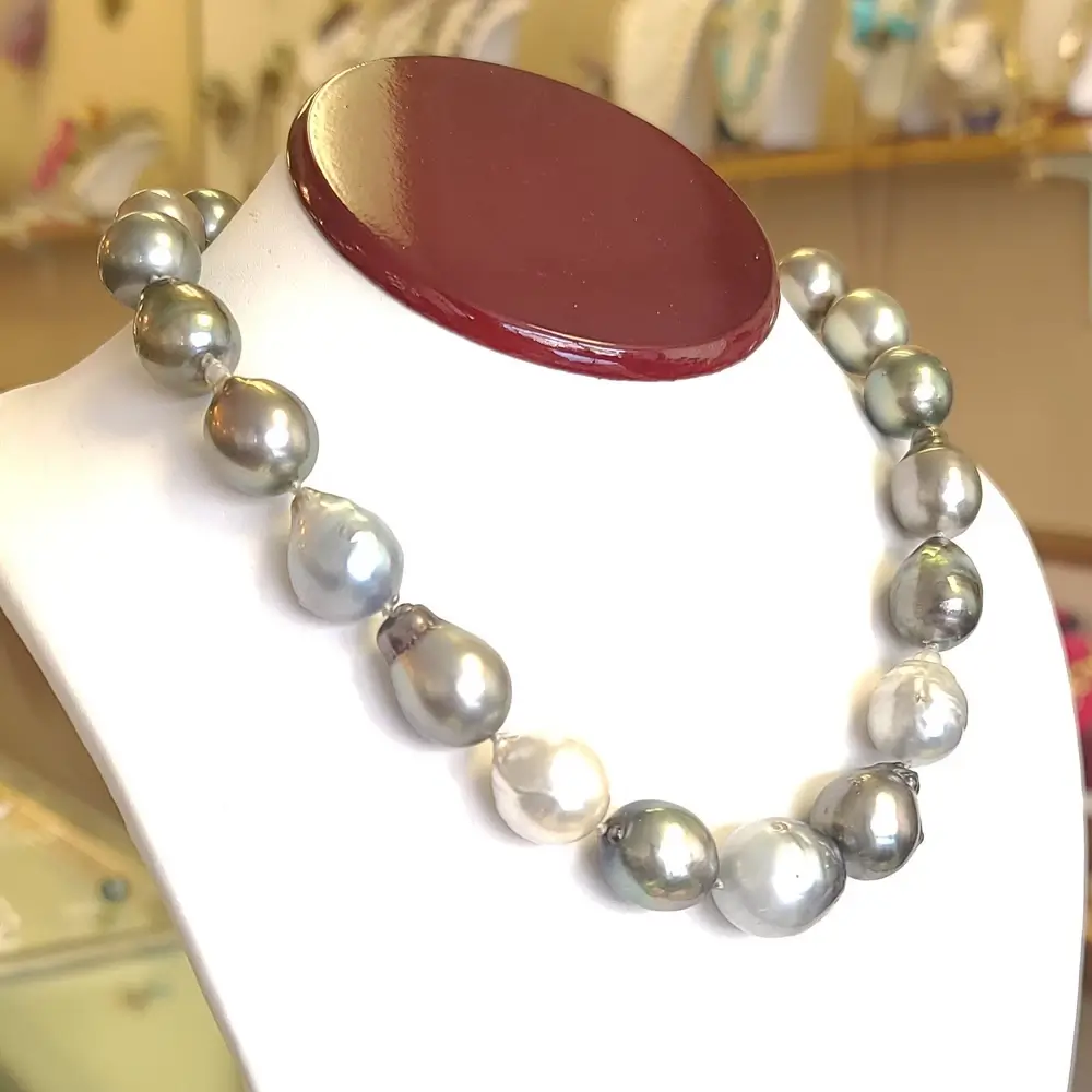 Tara Pearls Sterling Silver Necklace with South Sea Baroque Pearls