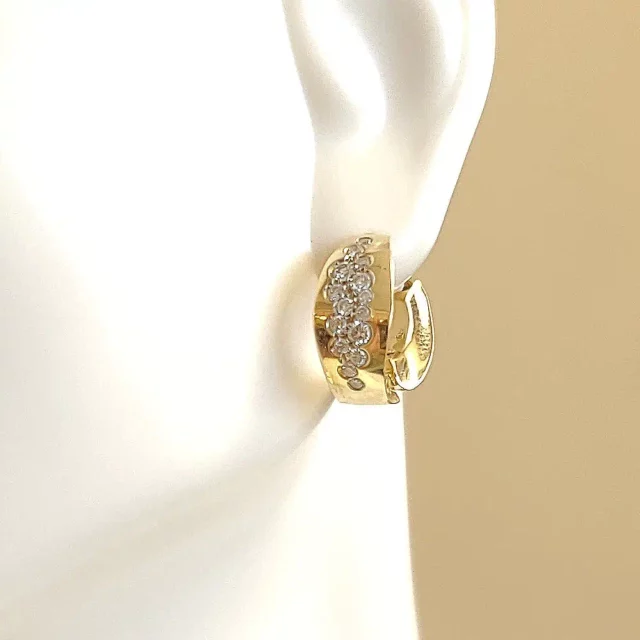 Antonini Milano 18K White Gold Matera Huggie Earrings with Diamonds