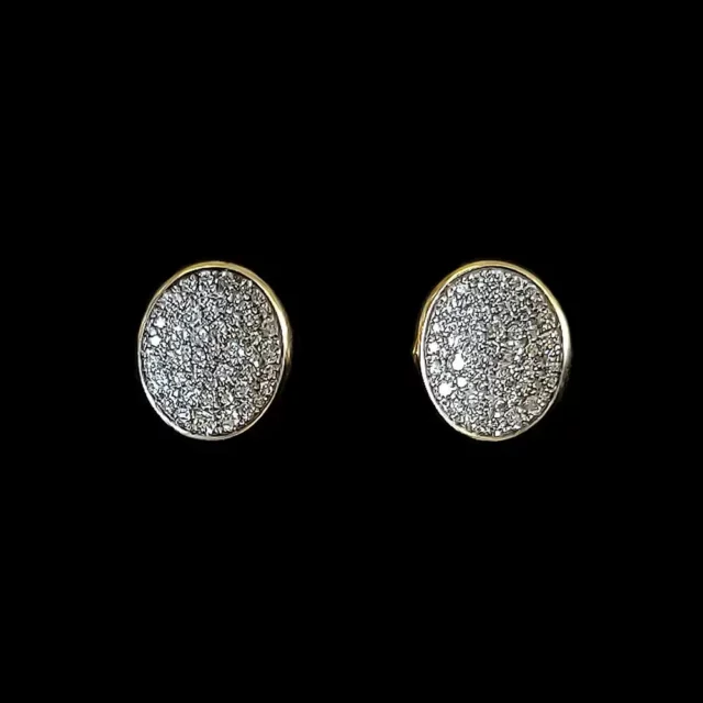Antonini Milano 18K Yellow Gold Stud Earrings with Diamonds