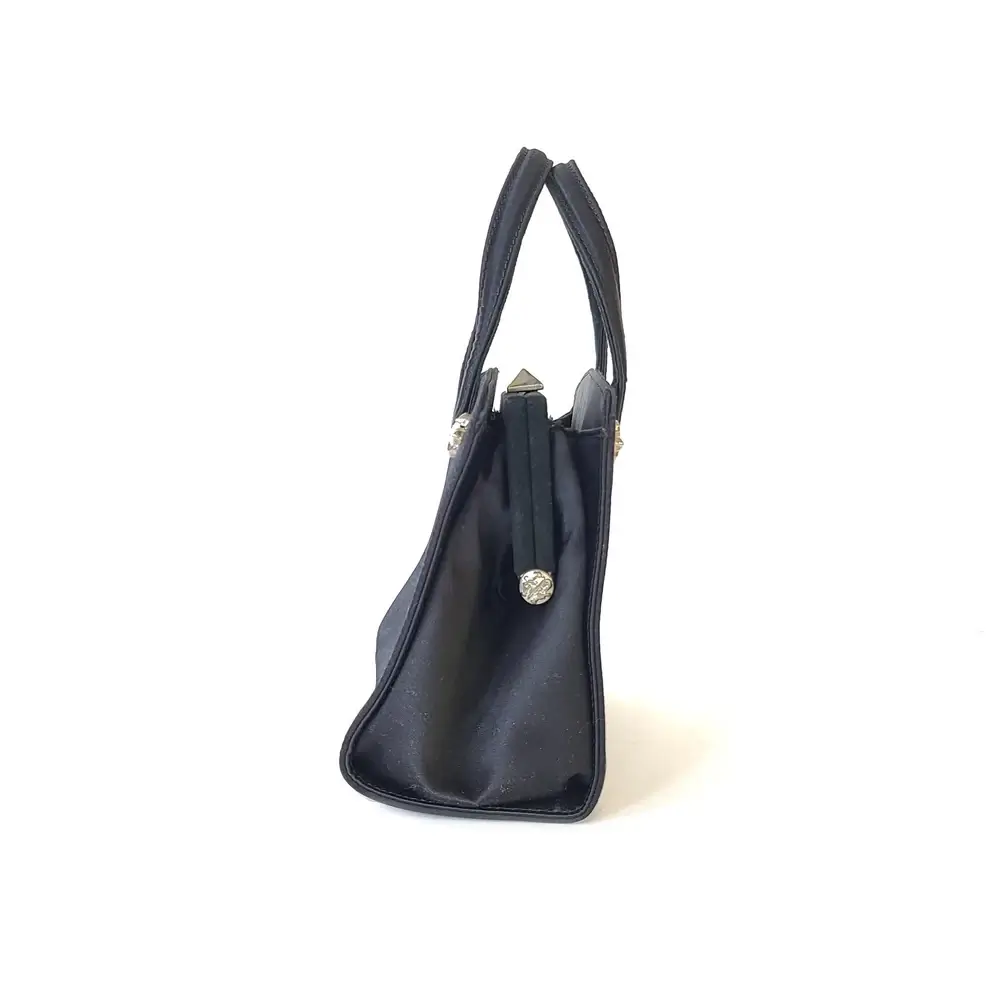 Cesare Paciotti Black Canvas Top Handle Ram Bag